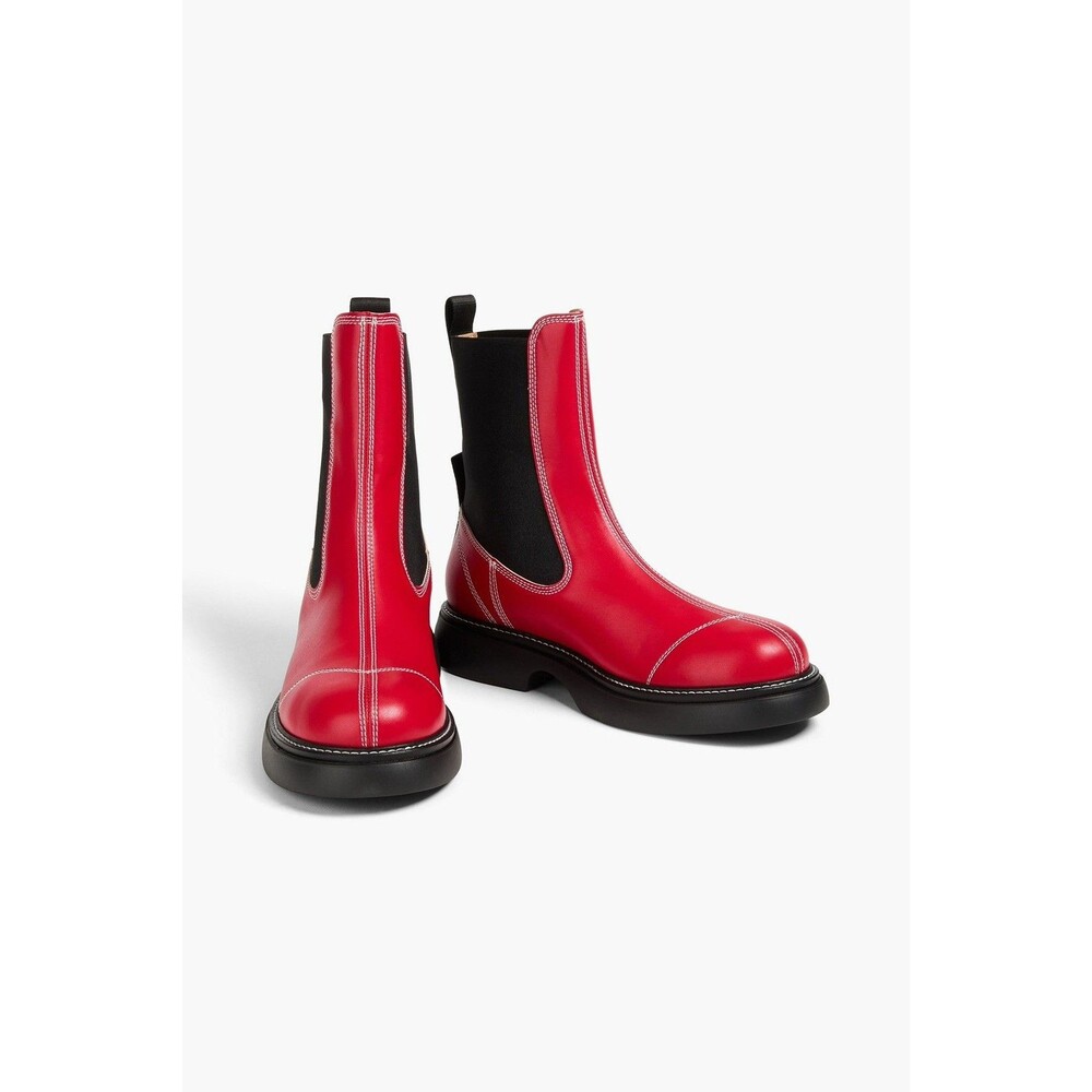 Ganni Everyday Mid Chelsea Boots in Red Size 40 (9.5 US)